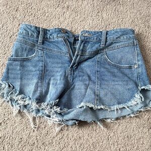Sincerely Jules Blue Frayed Jean Shorts
